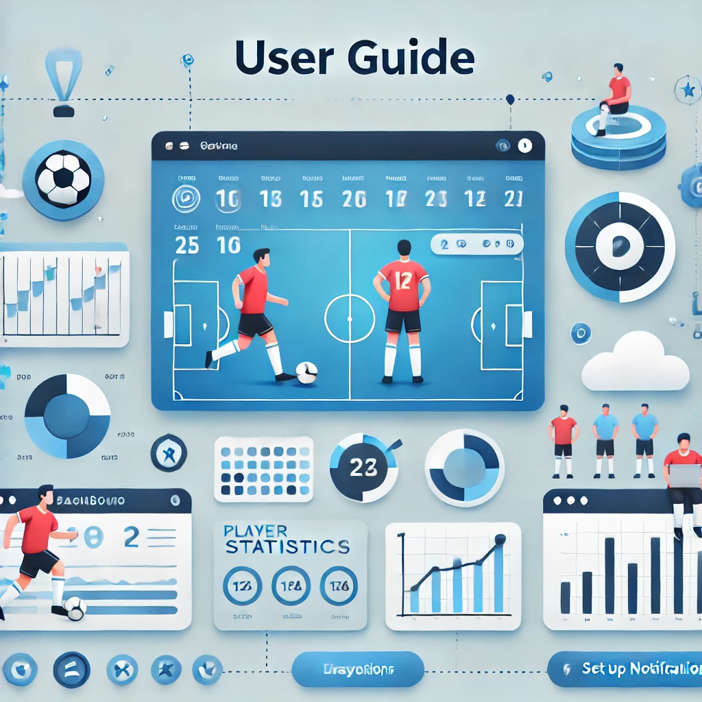 DALL·E 2024-12-11 05.13.38 - An educational and visually appealing image illustrating a user guide for a sports analytics platform. The image features a clean and modern interface.webp