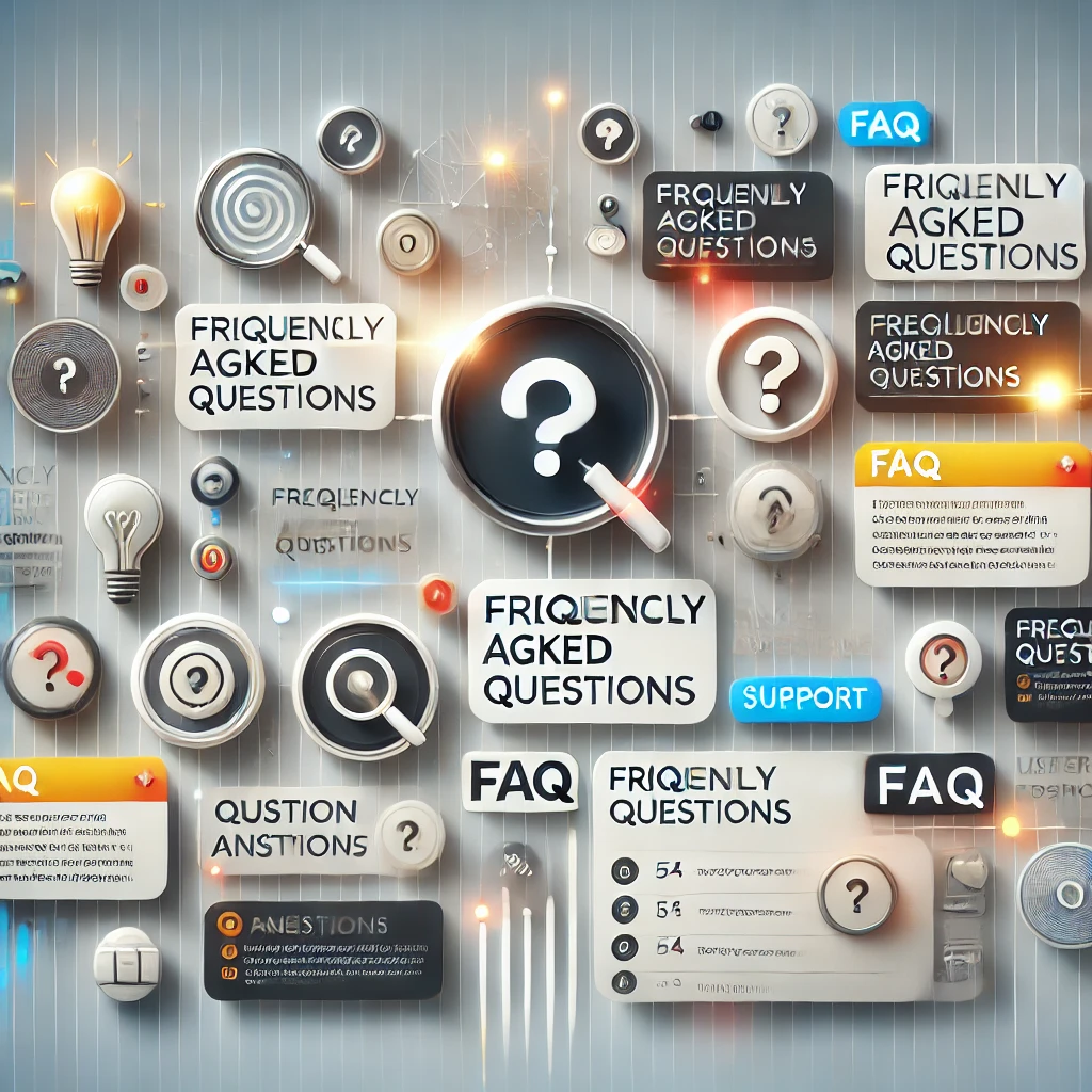 DALL·E 2024-12-11 05.19.01 - A visually appealing and organized image representing a Frequently Asked Questions (FAQ) section. The design includes a digital interface with neatly .webp